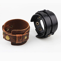 1Pc Cowhide Cord Wide Cord Bracelets&nbsp;BJEW-CL0001-07A