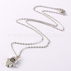 Tibetan Style Gemstone Palm Pendant Necklaces&nbsp;NJEW-JN00958