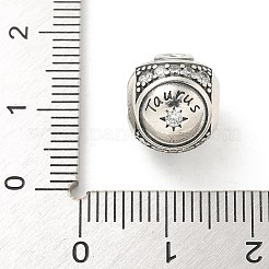 Brass Clear Cubic Zirconia European Beads&nbsp;LS-FIND-M049-01AS-07