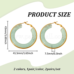 2Pairs 2 Colors Stainless Steel Fever Hoop Earrings&nbsp;EJEW-GO0001-11