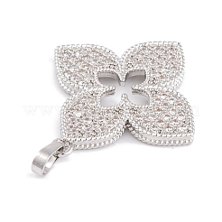 Rack Plating Brass & Clear Cubic Zirconia Pendants&nbsp;KK-S374-01P