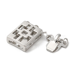 Rack Plating Brass Box Clasps&nbsp;KK-E084-08P