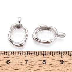 Irregular 925 Sterling Silver Blank Bezel Cup Pendant Cabochon Settings&nbsp;STER-T008-85P