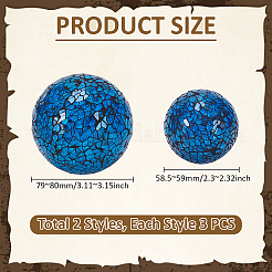 6Pcs 2 Styles Glass Mosaic Foam Ball Christmas Decorations&nbsp;AJEW-UN0002-83B