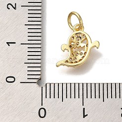 Rack Plating Brass Micro Pave Cubic Zirconia Charms&nbsp;KK-I720-14G