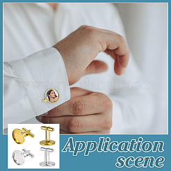 20Pcs Brass Cufflinks Cabochon Settings&nbsp;KK-PH0014-31