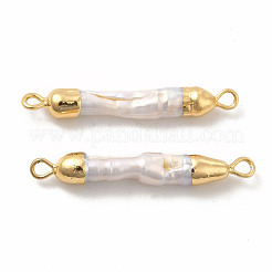 Baroque Natural Keshi Pearl Connector Charms&nbsp;PEAR-P004-31KCG
