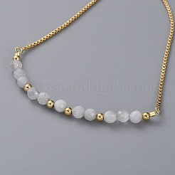 Adjustable Natural Rainbow Moonstone Slider Bracelets&nbsp;BJEW-JB04929-02