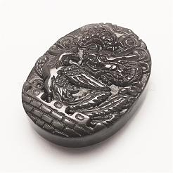 Carved Natural Ice Rainbow Obsidian Pendants&nbsp;G-G660-40