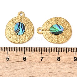 304 Stainless Steel Natural Paua Shell Pendants&nbsp;STAS-L288-05G-01