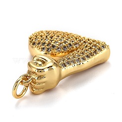 Brass Micro Pave Clear Cubic Zirconia Pendants&nbsp;ZIRC-L100-014G