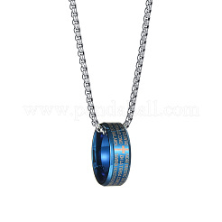 Easter 201 Stainless Steel Egraved Bible Ring Pendant Necklaces&nbsp;FS-WG704A1-03