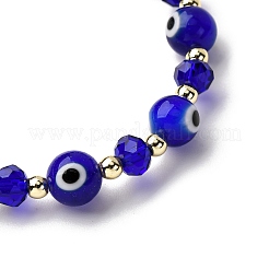 Handmade Evil Eye Lampwork & & Glass Beads Stretch Bracelets for Men Women&nbsp;BJEW-JB12368