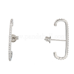 Brass with Crystal Rhinestone Stud Earrings&nbsp;EJEW-D252-01P