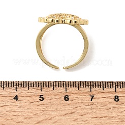 Brass Micro Pave Cubic Zirconia Cuff Open Rings for Women&nbsp;RJEW-F216-01A-G