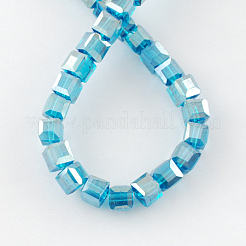 Electroplate Glass Beads Strands&nbsp;EGLA-R030-4x4mm-14