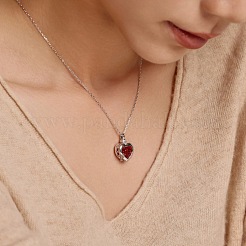 925 Sterling Silver Pendant Necklaces&nbsp;NJEW-L179-03P