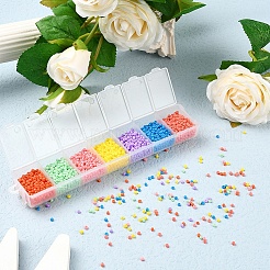 3500Pcs 7 Colors 12/0 Baking Paint Glass Round Seed Beads&nbsp;SEED-YW0001-26