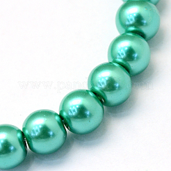 Baking Paint Pearlized Glass Pearl Round Bead Strands&nbsp;HY-Q003-14mm-29