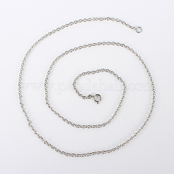 Tarnish Resistant 304 Stainless Steel Cable Chain Necklaces&nbsp;MAK-N016-19P