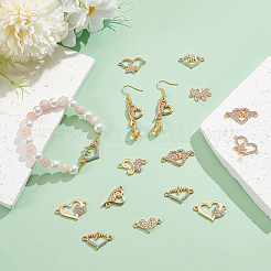 36Pcs 9 Styles Alloy Rhinestone Links/Connectors&nbsp;FIND-UN0016-38