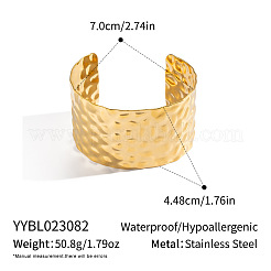 304 Stainless Steel Vintage Textured Wide Cuff Bangles for Women&nbsp;EO1000