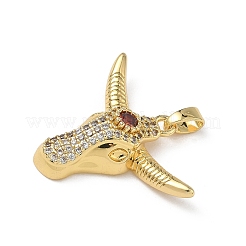 Brass Micro Pave Cubic Zirconia Pendants&nbsp;KK-F924-17A-G