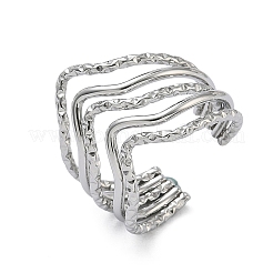 304 Stainless Steel Multi Layer Cuff Open Rings for Women&nbsp;RJEW-A095-05P
