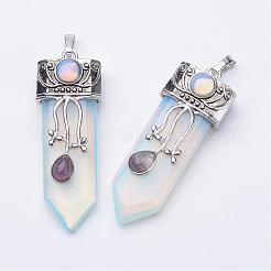 Natural & Synthetic Mixed Stone Big Pointed Pendants&nbsp;G-F340-05