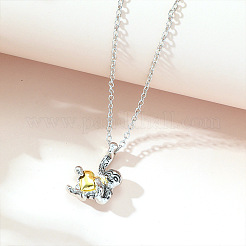 Two Tone Alloy Bradypod with Heart Pendant Necklaces for Women&nbsp;FS-WG7DA6F-01