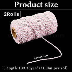 2 Rolls Macrame 2-Ply Cotton Braided Thread&nbsp;MAKN-CY0001-01C
