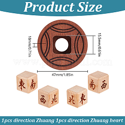 Wood Wind Direction Dice&nbsp;AJEW-WH0348-882