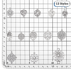 120Pcs 13 Styles Tibetan Style Alloy Links/Connectors Charm Sets&nbsp;TIBE-PH0002-49
