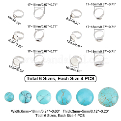 DIY Synthetic Turquoise Adjustable Ring Making Kit&nbsp;DIY-UN0003-12