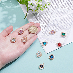 10Pcs 10 Colors Zinc Alloy & Rhinestone & Cubic Zirconia Pendants&nbsp;FIND-UN0009-92