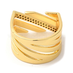 Brass Micro Pave Clear Cubic Zirconia Finger Rings&nbsp;RJEW-U008-30G