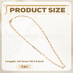1Pc 3.5MM Brass Paperclip Chain Necklaces&nbsp;MAK-LP0001-12