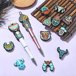 15Pcs 15 Styles Silicone Focal Beads&nbsp;SIL-CJ0002-98