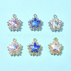 6Pcs 6 Colors Rack Plating Alloy with Rhinestone Pendants&nbsp;FIND-FS0002-54