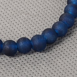 Stretchy Frosted Glass Beads Charm Bracelets&nbsp;BJEW-JB01770-04