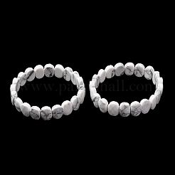 Natural Howlite Faceted Beaded Stretch Bracelets for Women&nbsp;BJEW-K251-07S