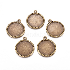 Tibetan Style Pendant Cabochon Settings&nbsp;TIBEP-K020-30AB-NF