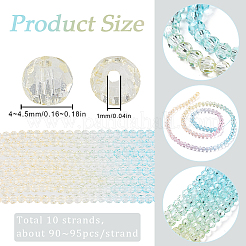 10 Strands Transparent Gradient Color Glass Beads Strands&nbsp;GLAA-SC0002-04A