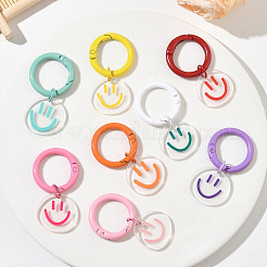 8Pcs 8 Styles Transparent Printed Acrylic Pendant Decorations&nbsp;HJEW-YW00555