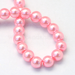 Baking Paint Pearlized Glass Pearl Round Bead Strands&nbsp;X-HY-Q003-6mm-53