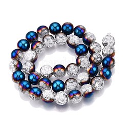 Electroplated Crackle Glass Beads Strands&nbsp;EGLA-N014-10mm-05
