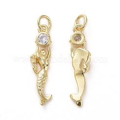 Brass Micro Pave Cubic Zirconia Pendants&nbsp;ZIRC-G155-02G