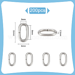 200Pcs 304 Stainless Steel Linking Rings&nbsp;STAS-UN0060-35