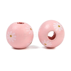 Printed Wood European Beads&nbsp;WOOD-G029-07