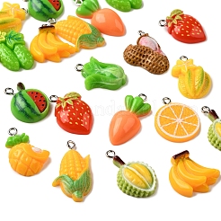 24Pcs 12 Styles Opaque Resin Pendants&nbsp;RESI-FS0002-07